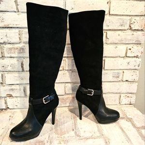 High Heel Boots, Black, Size 7 1/2